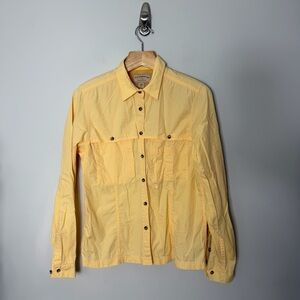 Filson Women’s Fishing Shirt Yellow Cotton Mesh Long Sleeve Button Up 179